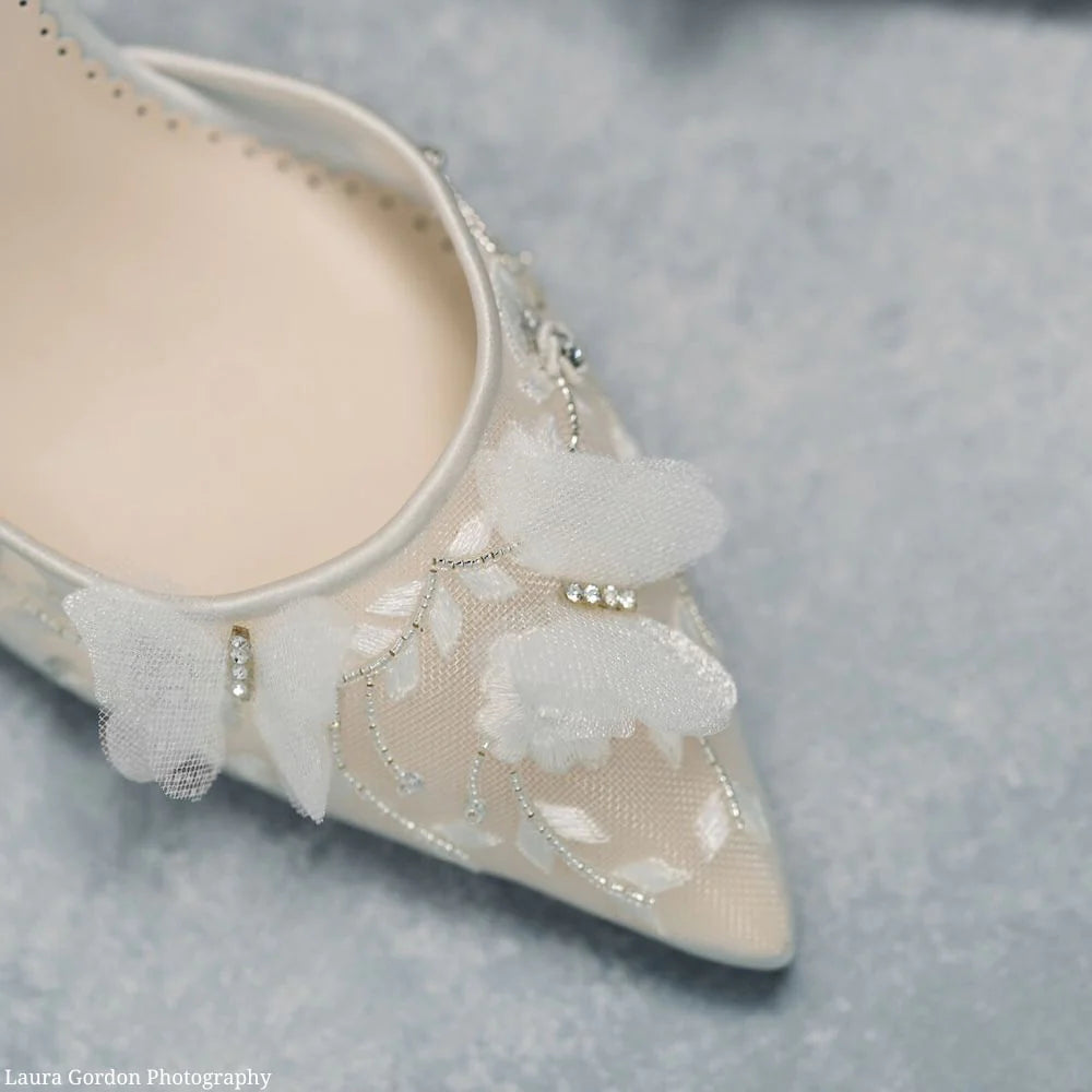 Eve - Ivory Butterfly Heels