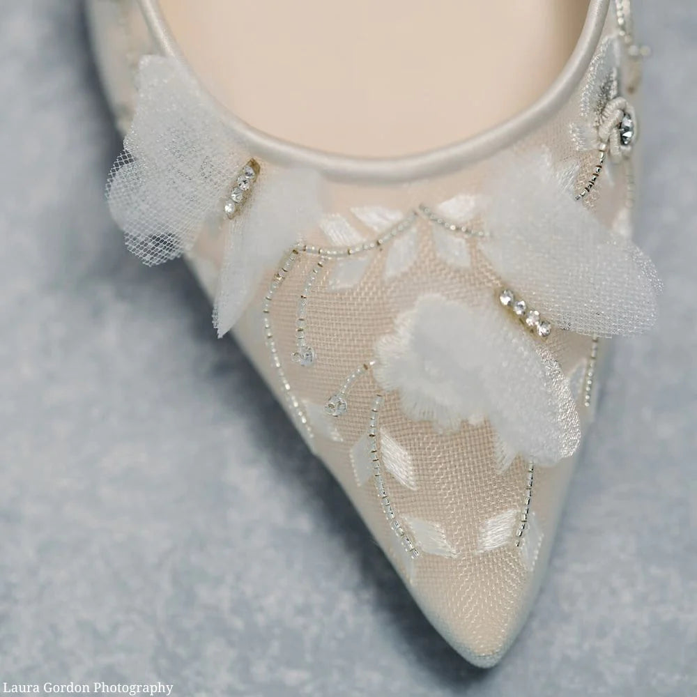 Eve - Ivory Butterfly Heels