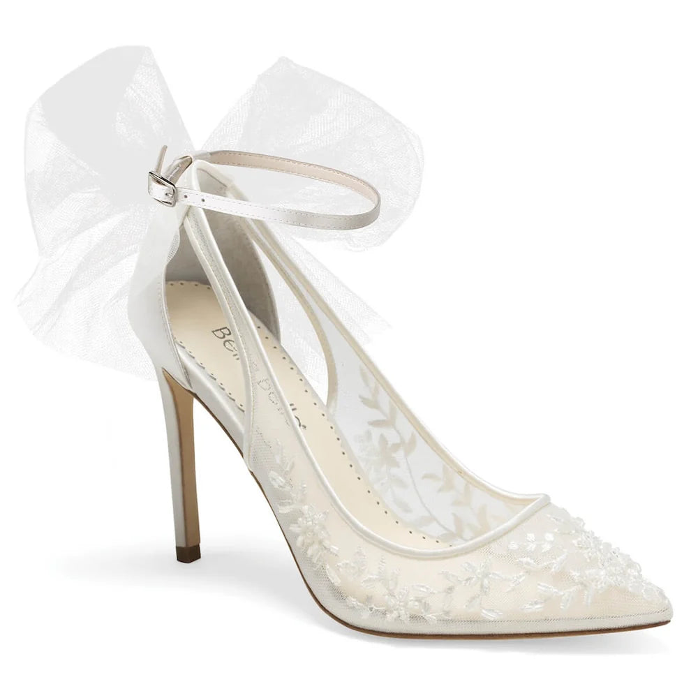 Edna - Floral and Tulle Bow Pump