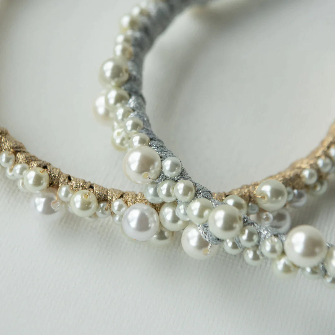 A'el Este - Charlotte & Mia - Bridal Pearl Headband Set - Gold