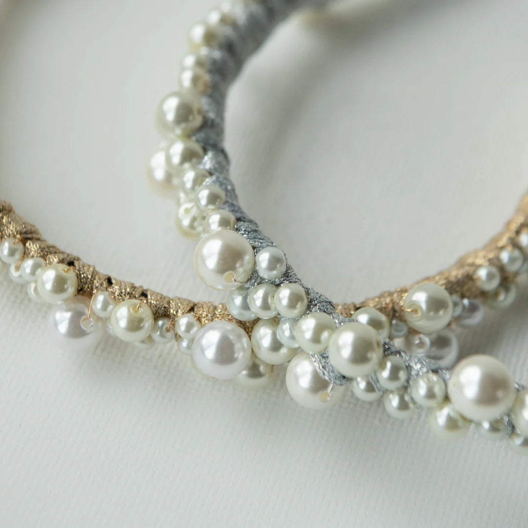 A'el Este - Charlotte - Bridal Pearl Headband - Gold