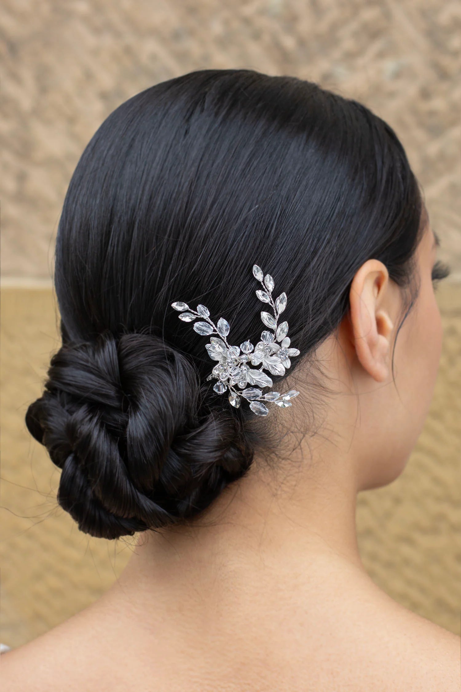 Leona - Swarovski Crystal Floral Bridal Hair Pin