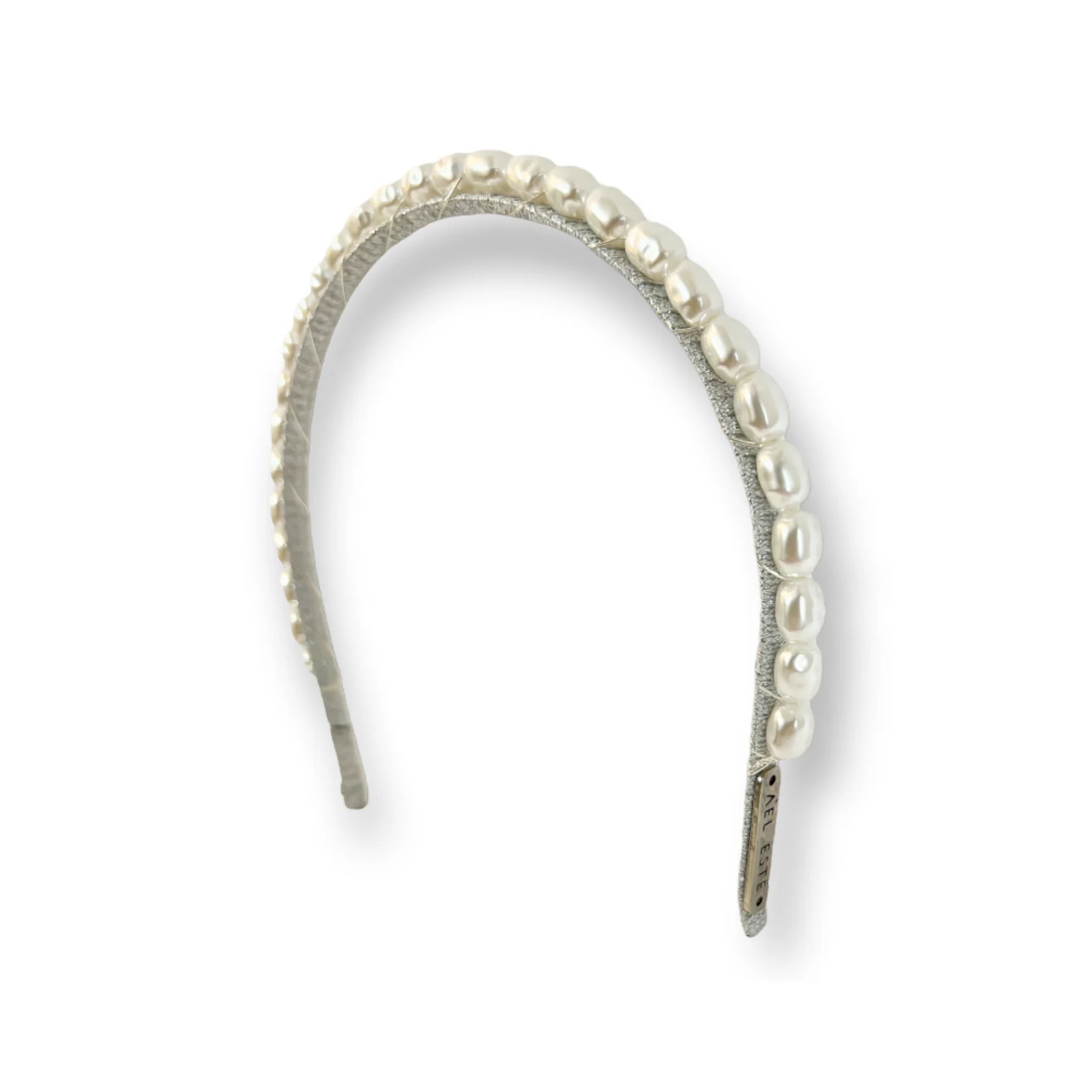 A'el Este - Mia - Natural Pearl Bridal Headband - Silver