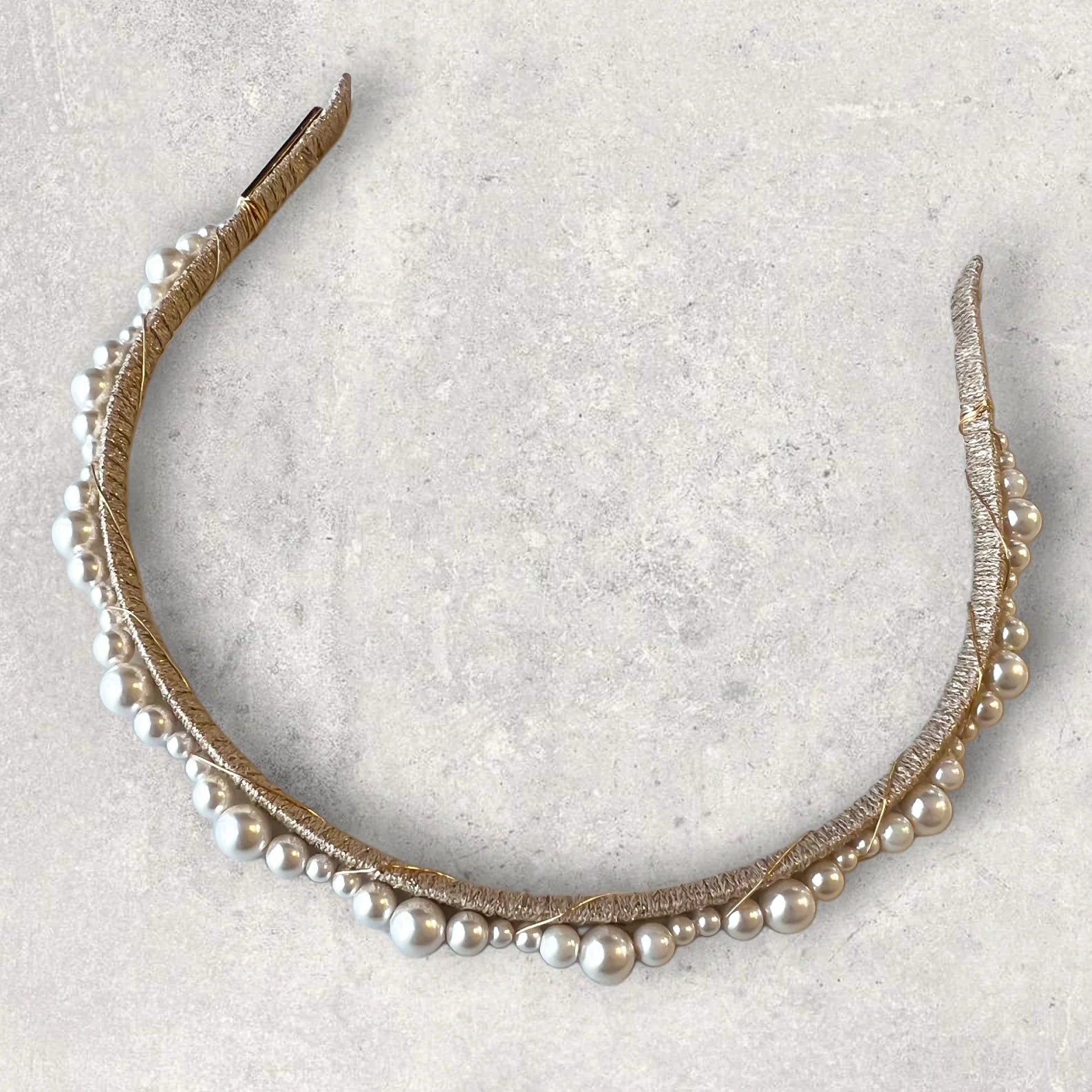 A'el Este - Sienna - Bridal Pearl Headband - Gold