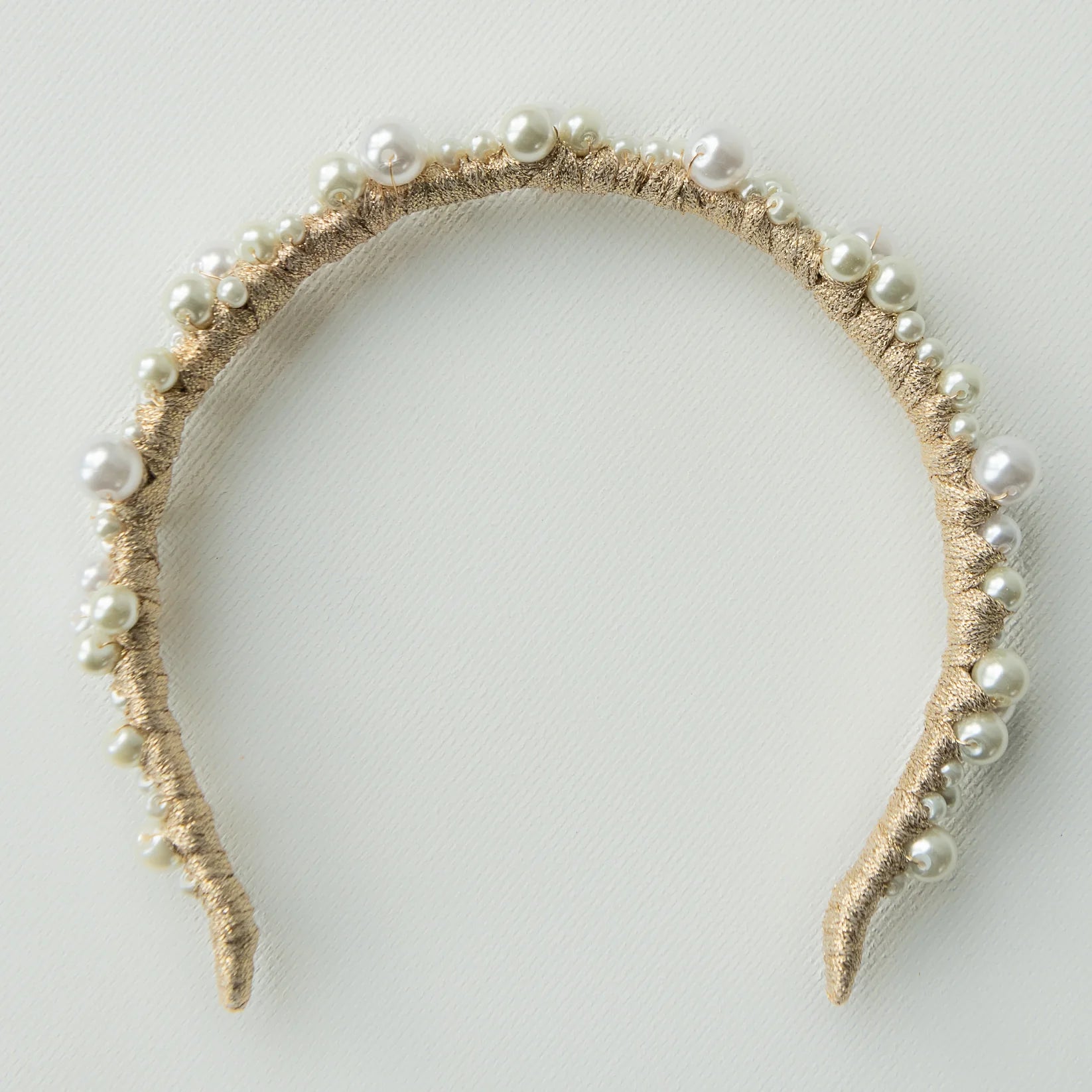 A'el Este - Charlotte - Bridal Pearl Headband - Gold