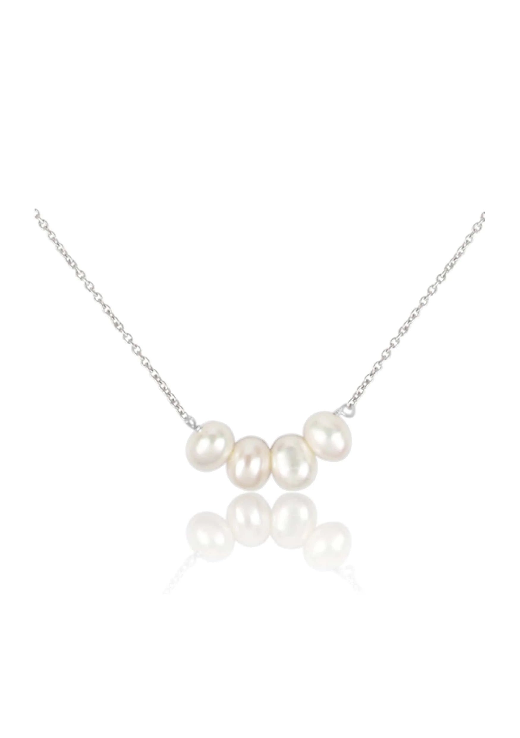 Lola Knight - Poppy - Pearl Necklace - Silver