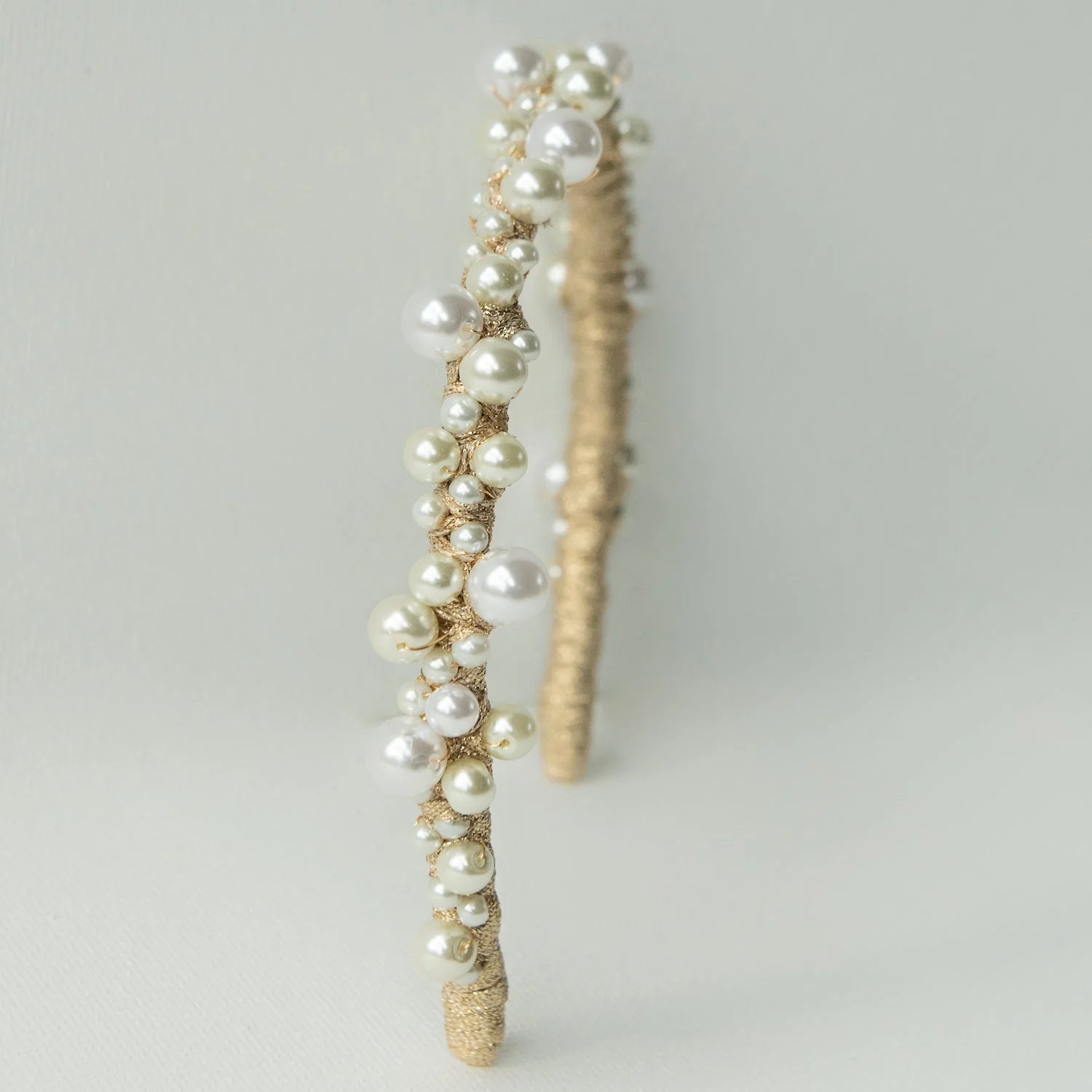 A'el Este - Charlotte - Bridal Pearl Headband - Gold