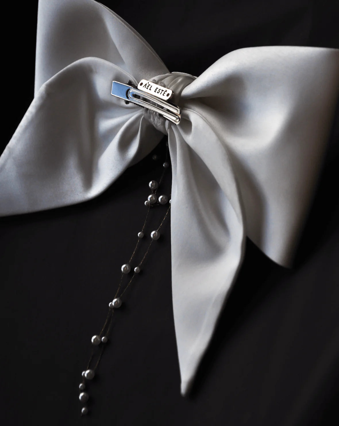 A'el Este - Chantal - Satin & Pearl Bridal Bow - White