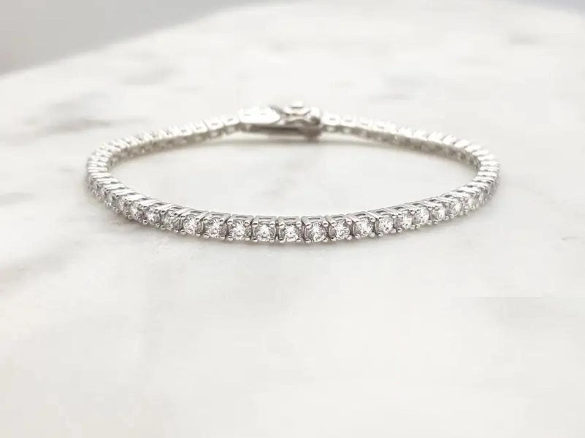 Laura Delicate Sterling Silver Bridal Tennis Bracelet