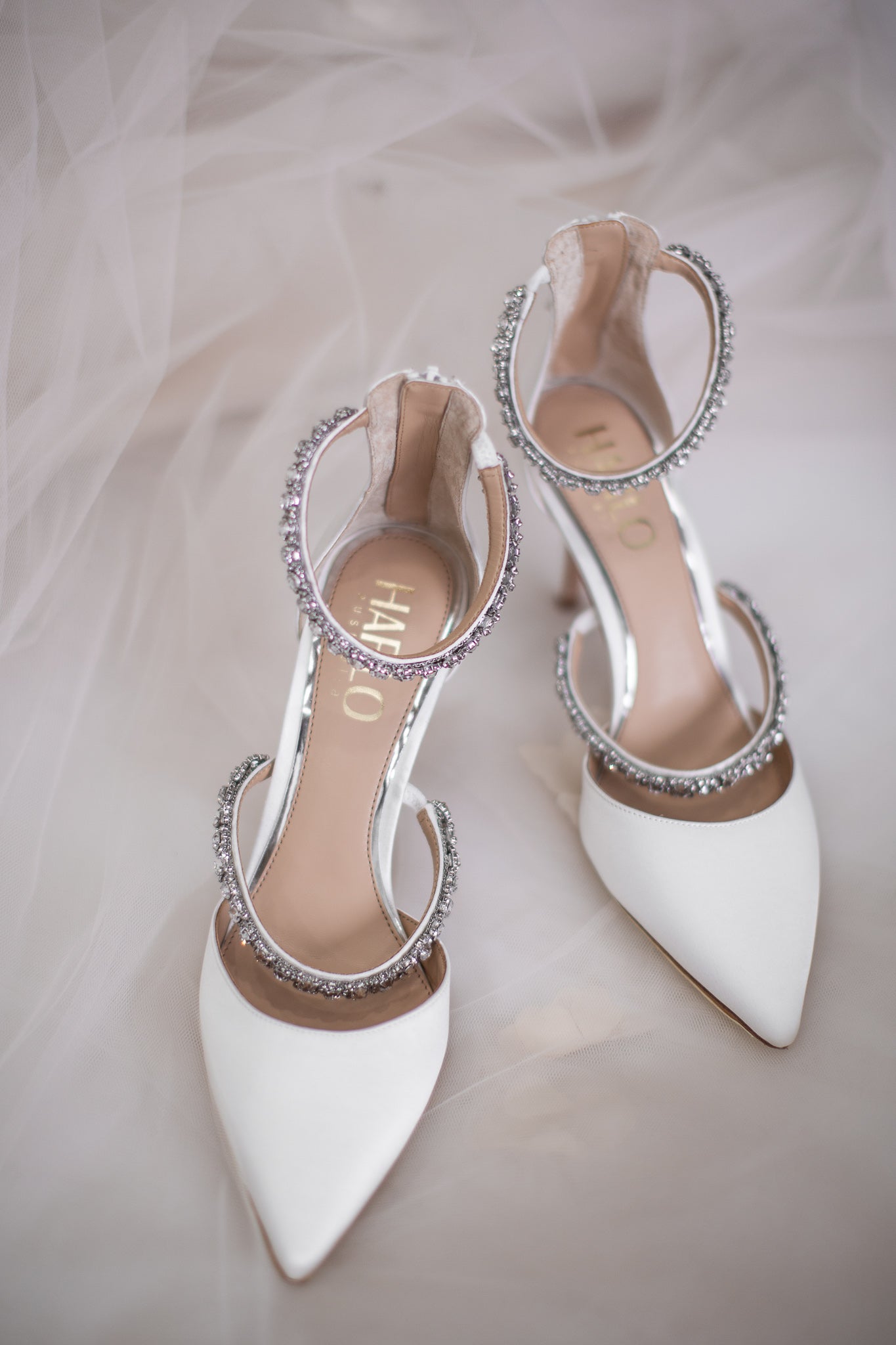Adelaide - White Point Toe Bridal Heel