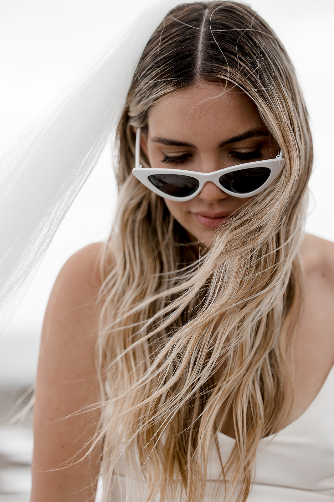 Brittany - White Cat Eye Sunglasses