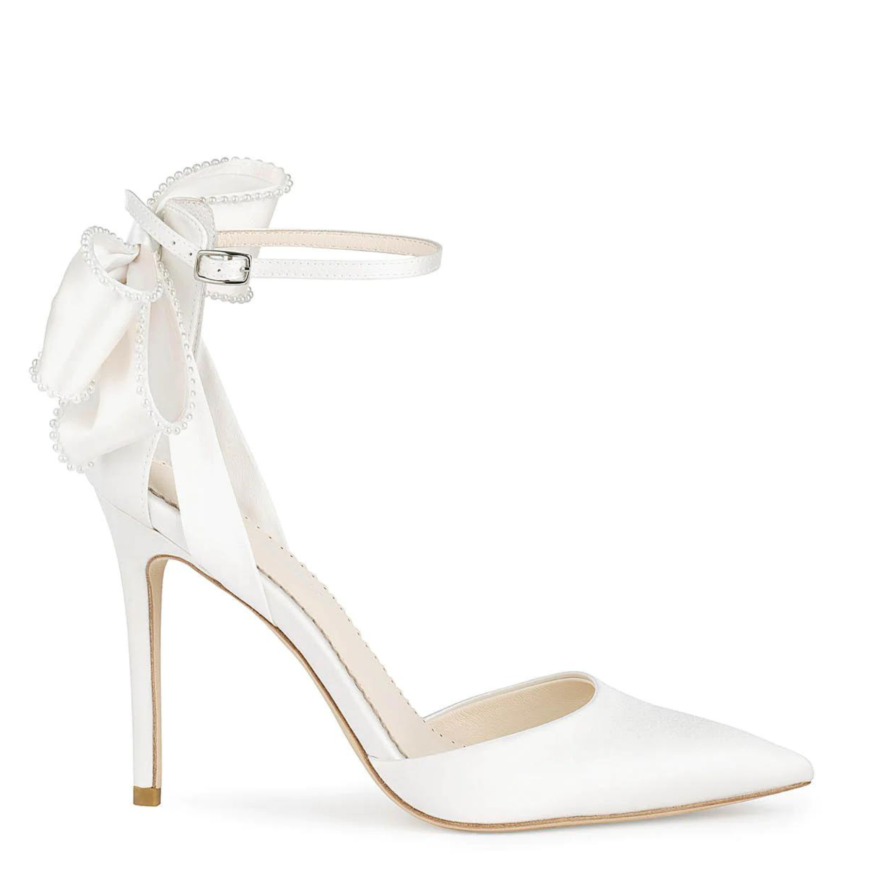 Fashion （White Hollow）2023 Silk Ankle Pearl White Pumps Design High Heels  Women Pumps Stiletto Bow Strap Dress Wedding Bride Shoes Plus Size 2022 DON  @ Best Price Online | Jumia Egypt