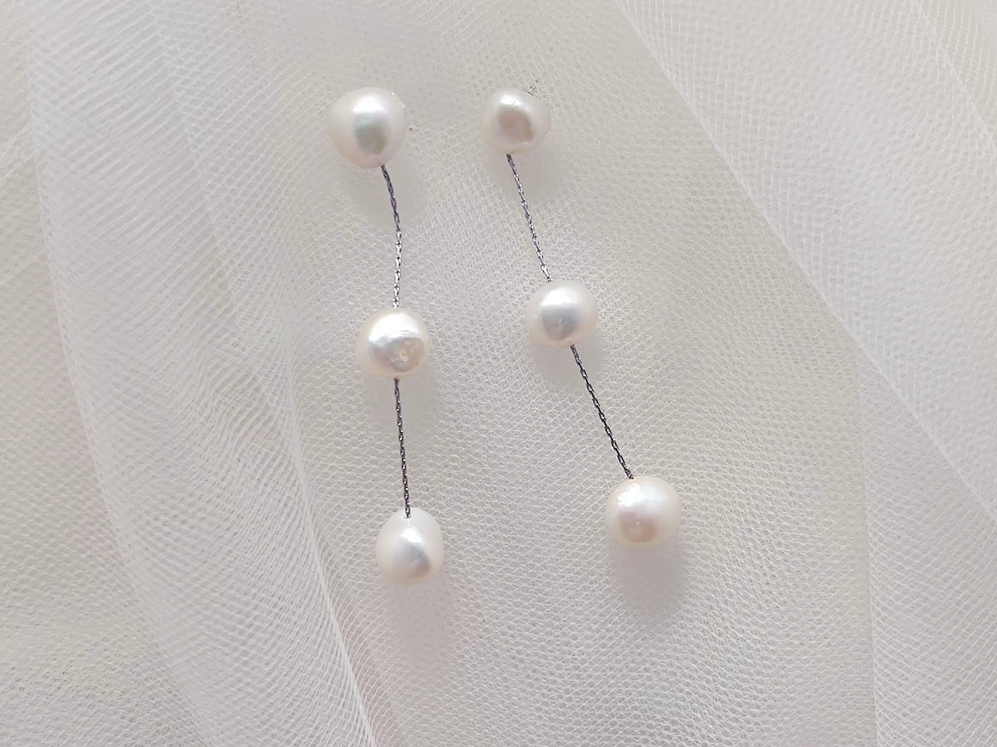 Jade - Freshwater Pearl Drop Bridal Earrings