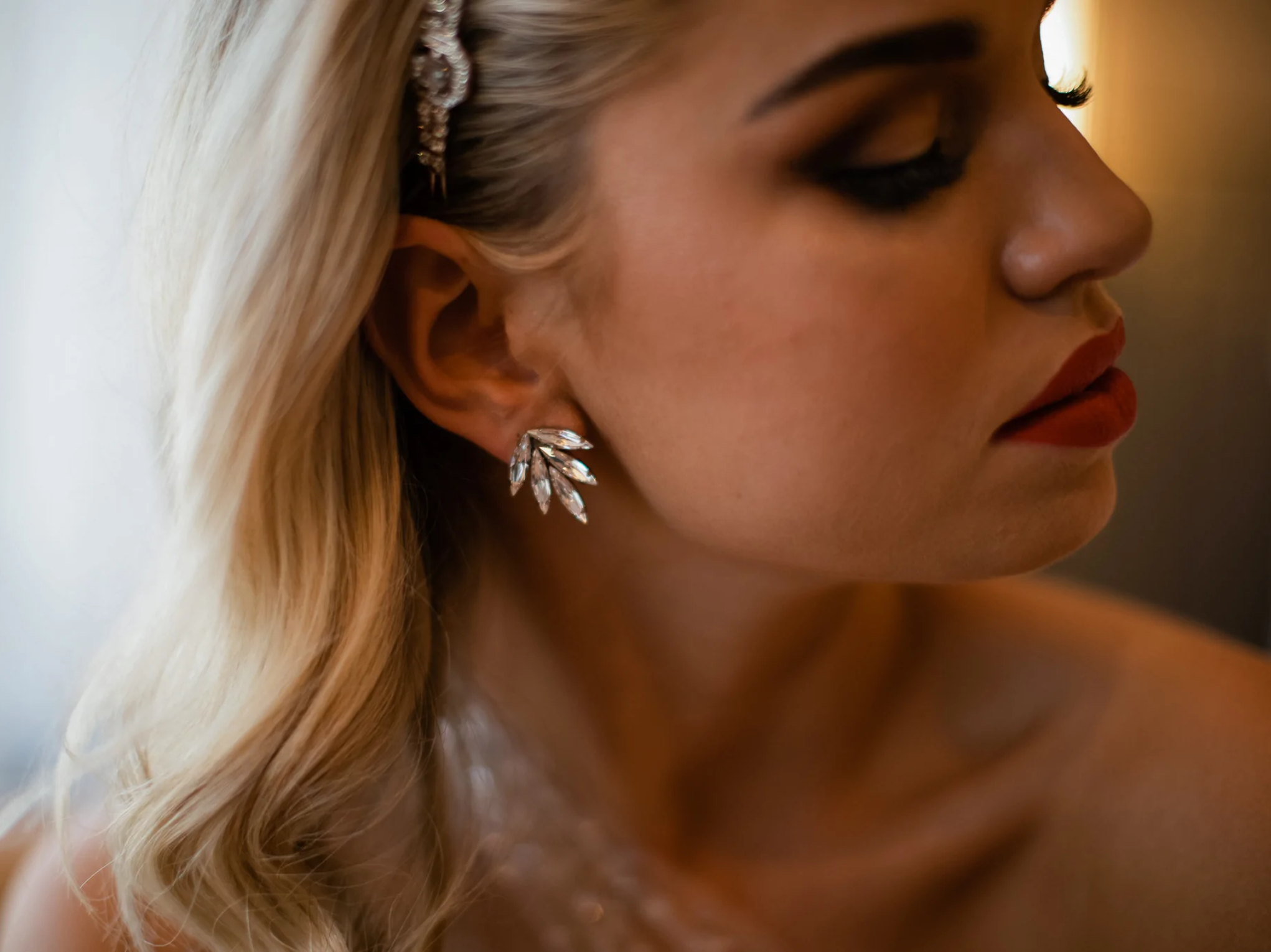 Anita Studs - Bridal Swarovski Silver Chandelier Earrings