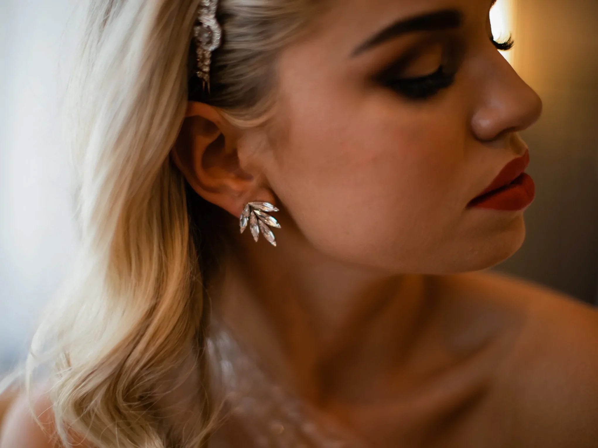 Anita Drops - Silver Swarovski Bridal Jacket Drop Earrings