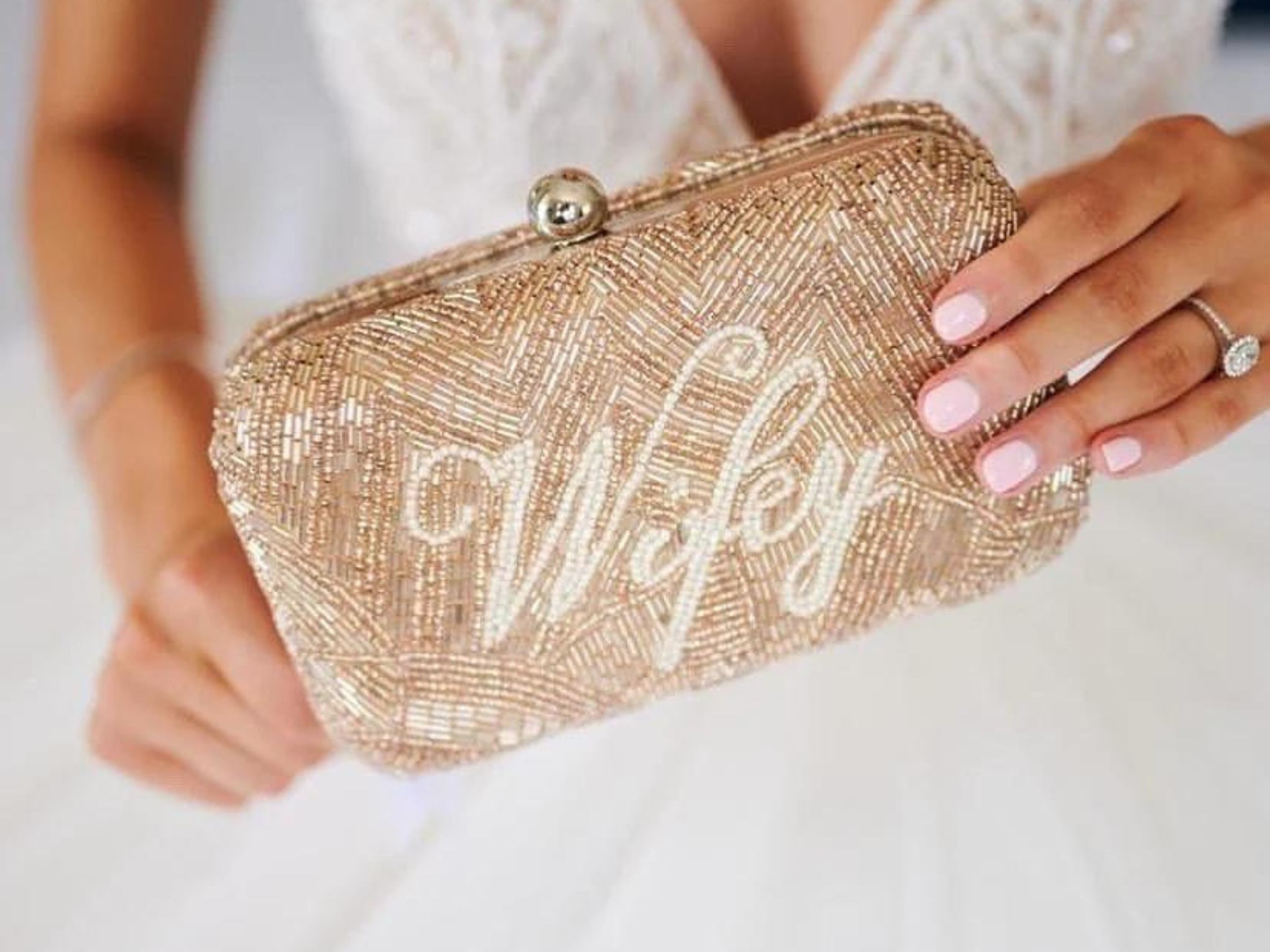 Wifey Box Clutch Champagne The White Collection