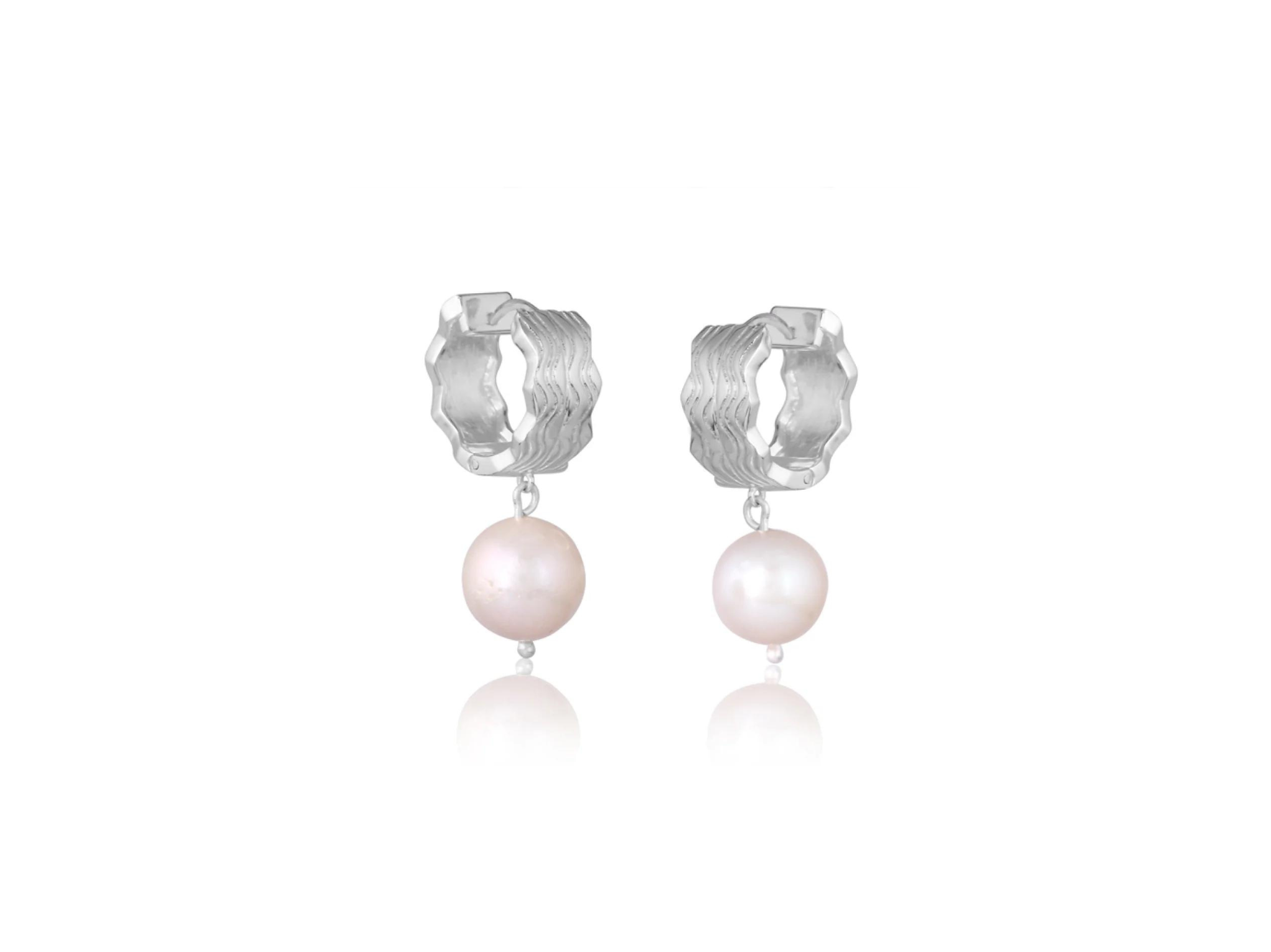 Lola Knight - Mabel - Pearl Drop Earrings - Silver