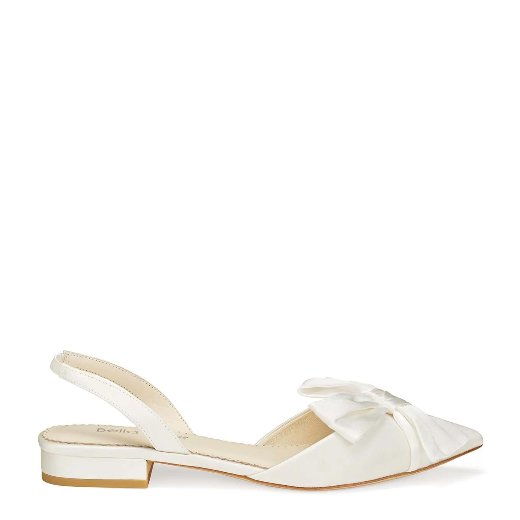 Reilly - Ivory Slingback D’Orsay Bridal Flats with Bow