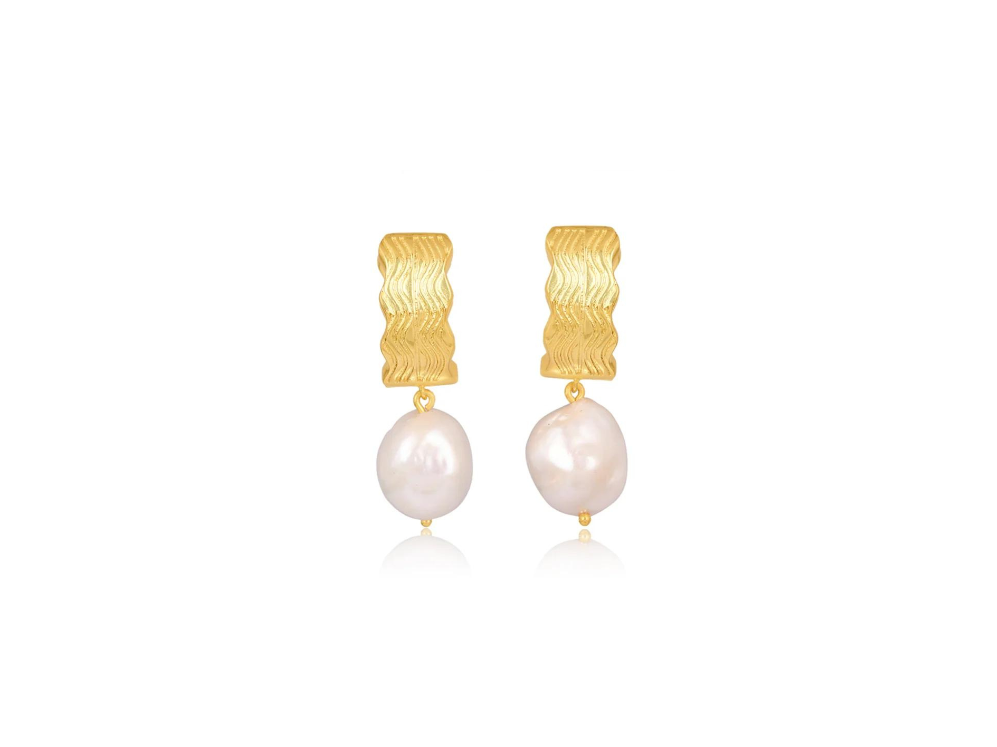 Lola Knight Mabel Pearl Drop Earrings 18CT Gold The White