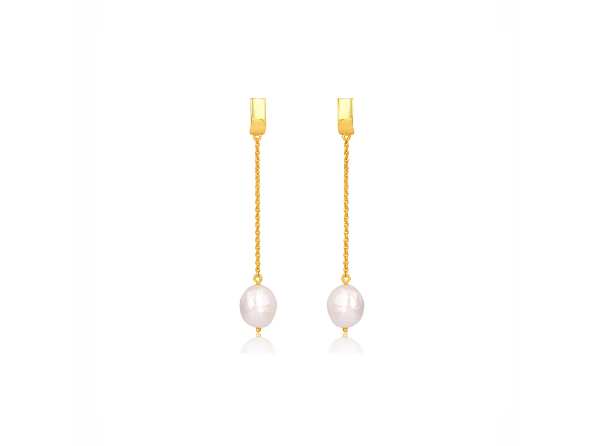Lola Knight - Ada - Minimal Bridal Pearl Earrings - 18CT Gold
