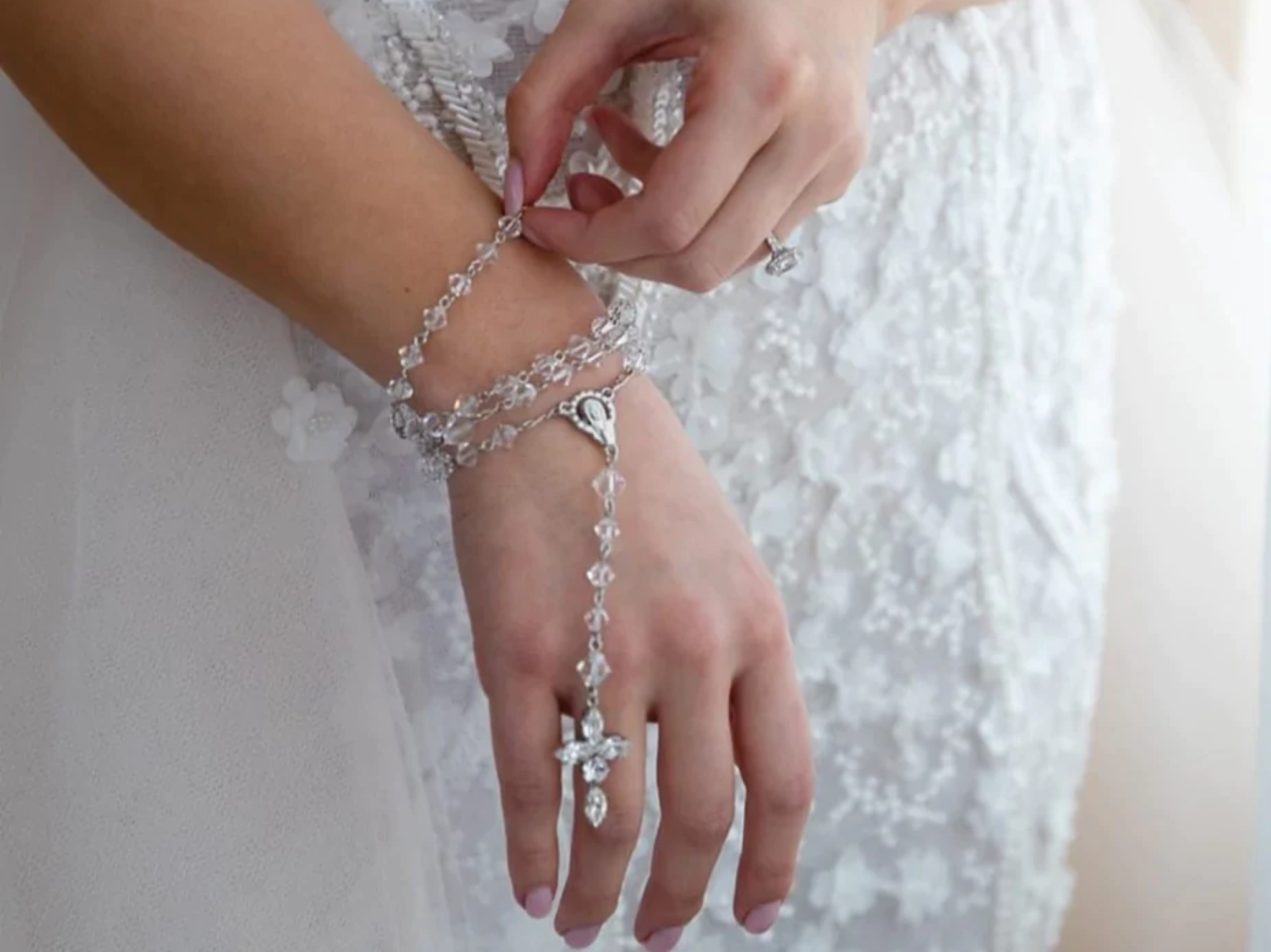 Crystal online rosary bracelet