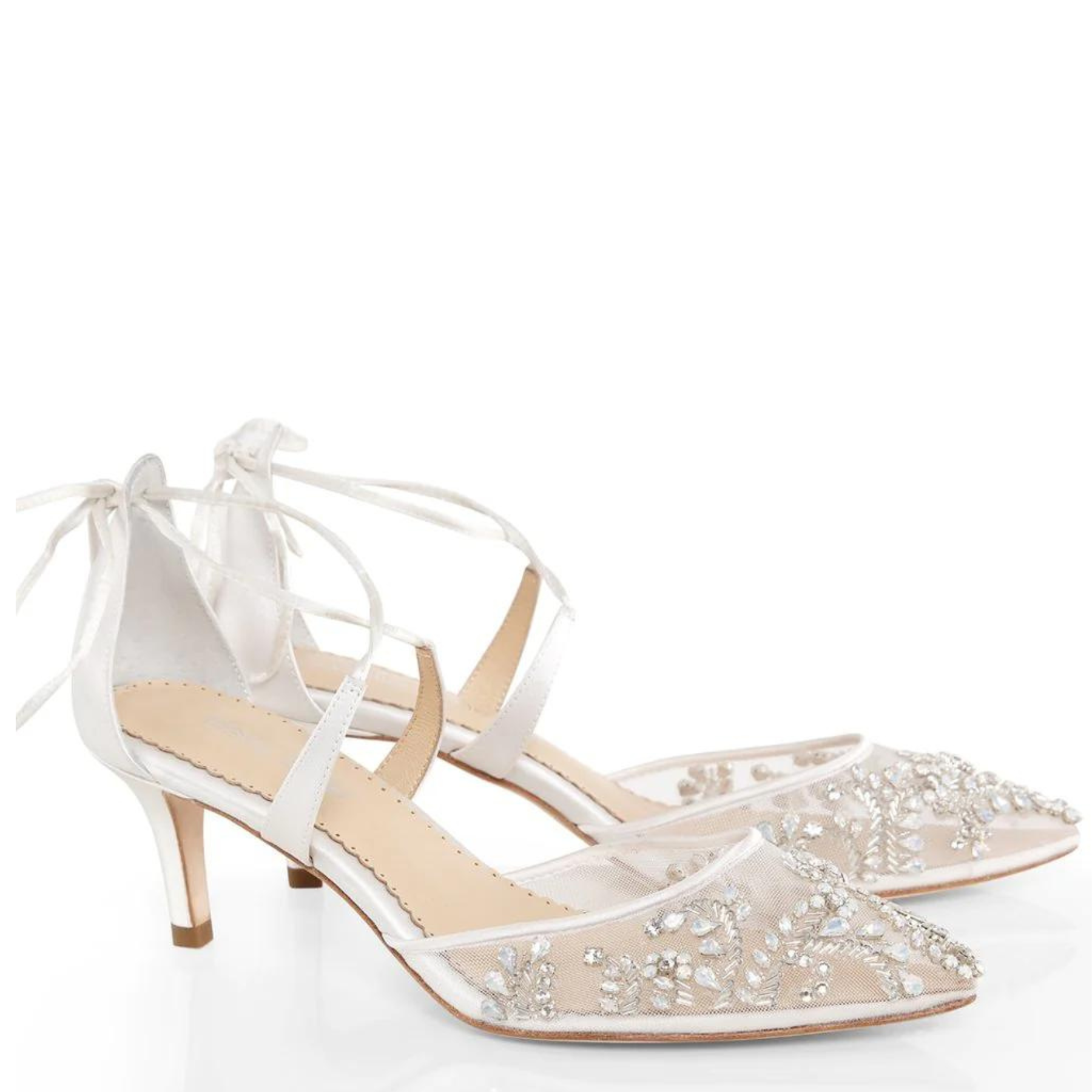 Crystal shoes best sale low heel