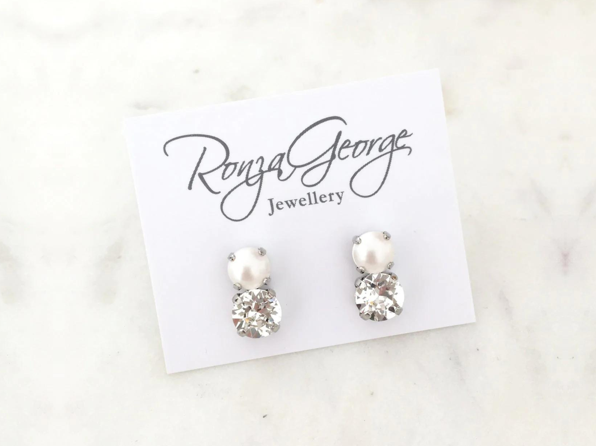 Bare - Pearl Swarovski Bridal Stud Earrings
