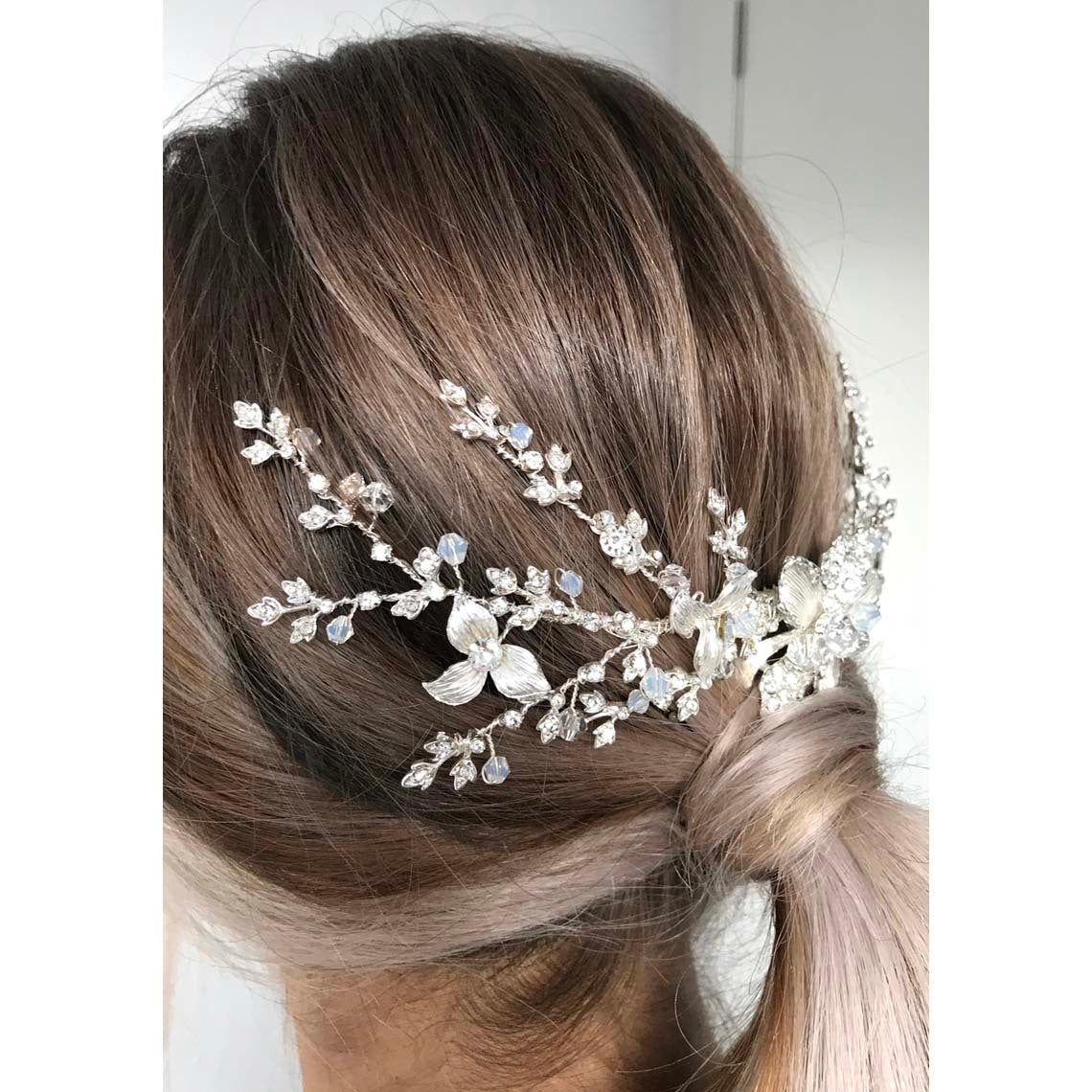 Bianca - Floral Design Crystal Bridal Comb