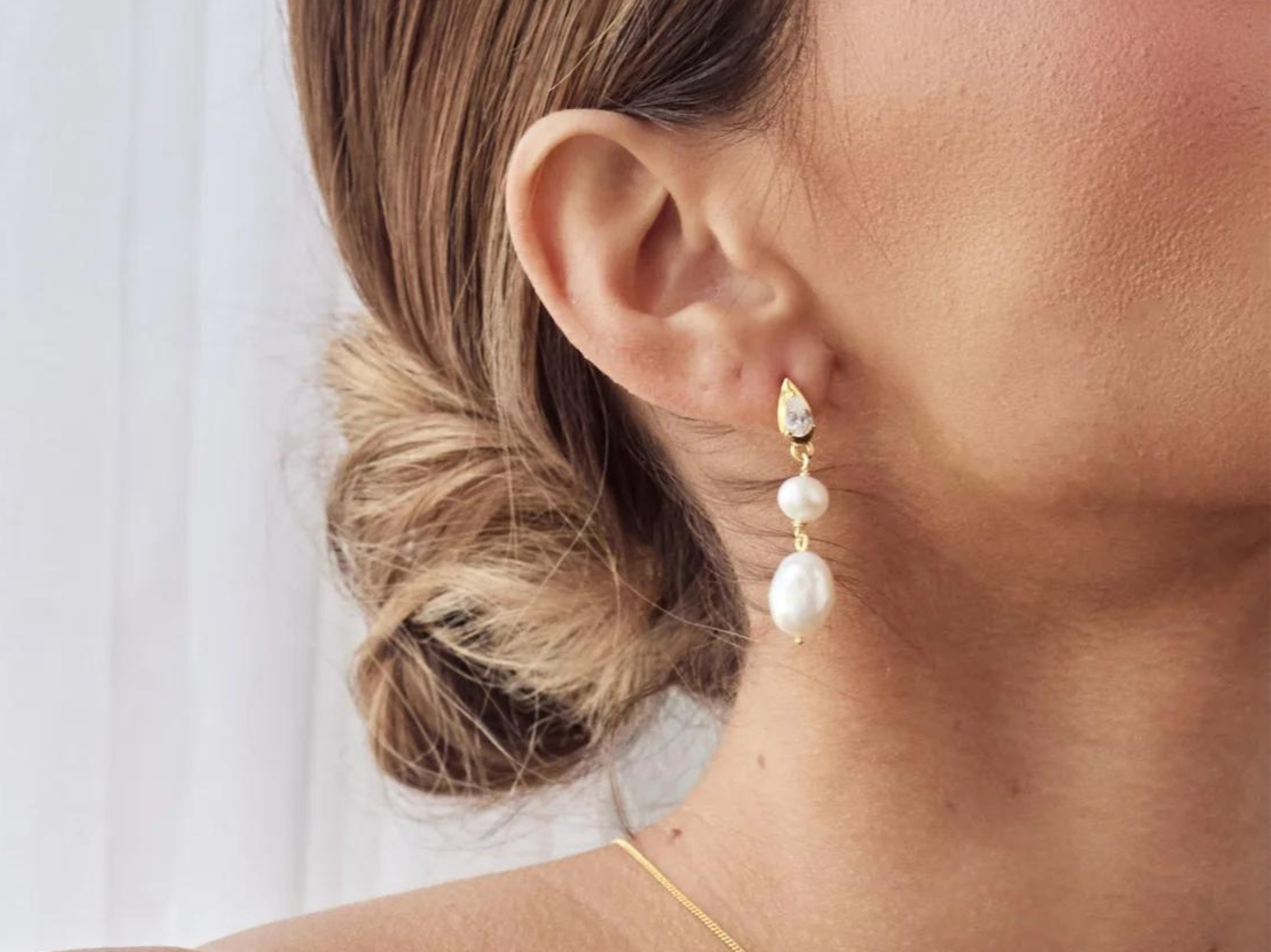 18ct gold drop earrings deals