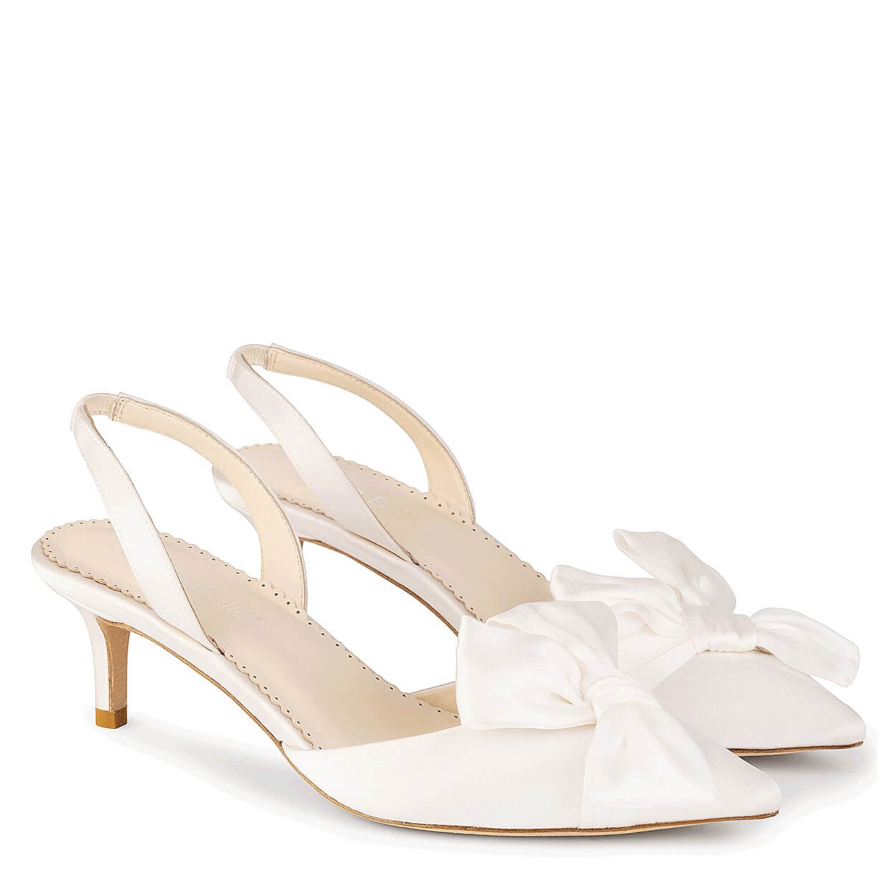 Reagan - Ivory Pointed Toe Low Kitten Heels