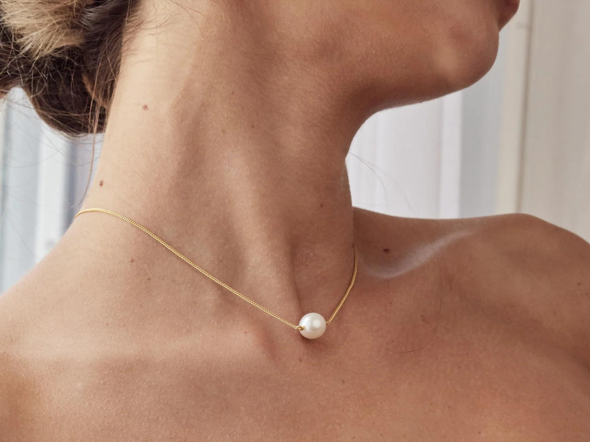 Lola Knight Clara Pearl Necklace 18CT Gold