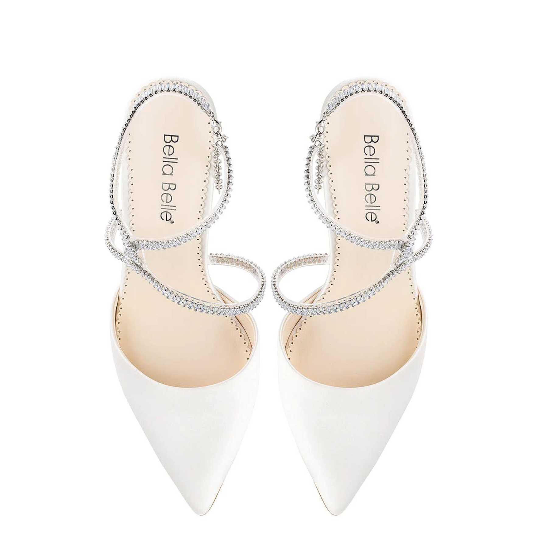 Skylar - Ivory Crystal Strappy Bridal Block Heels