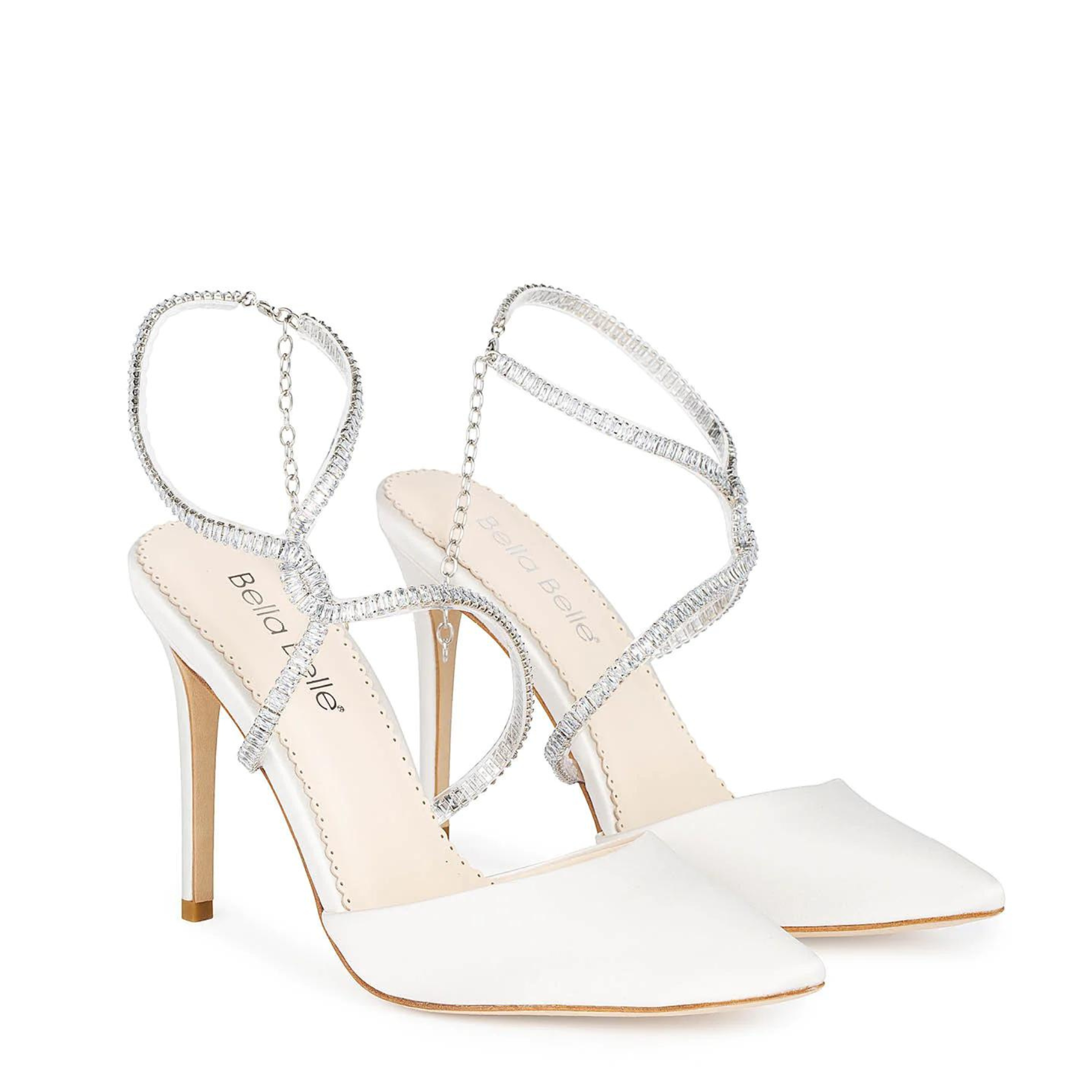Bella Belle - Sidney - Ivory Crystal Strappy Bridal Heels | The White ...
