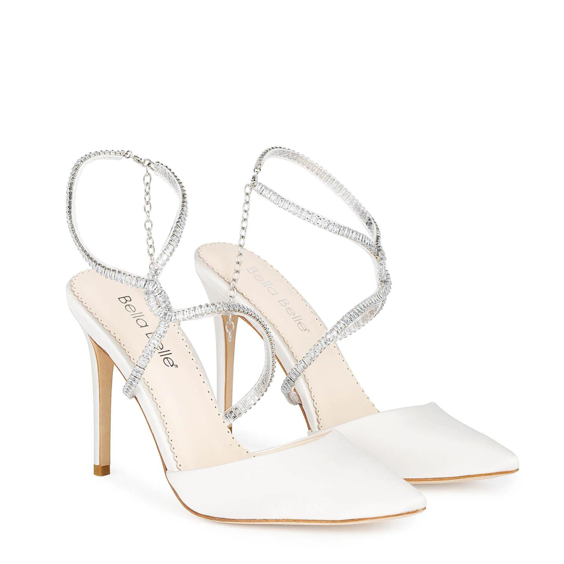 Sidney - Ivory Crystal Strappy Bridal Heels