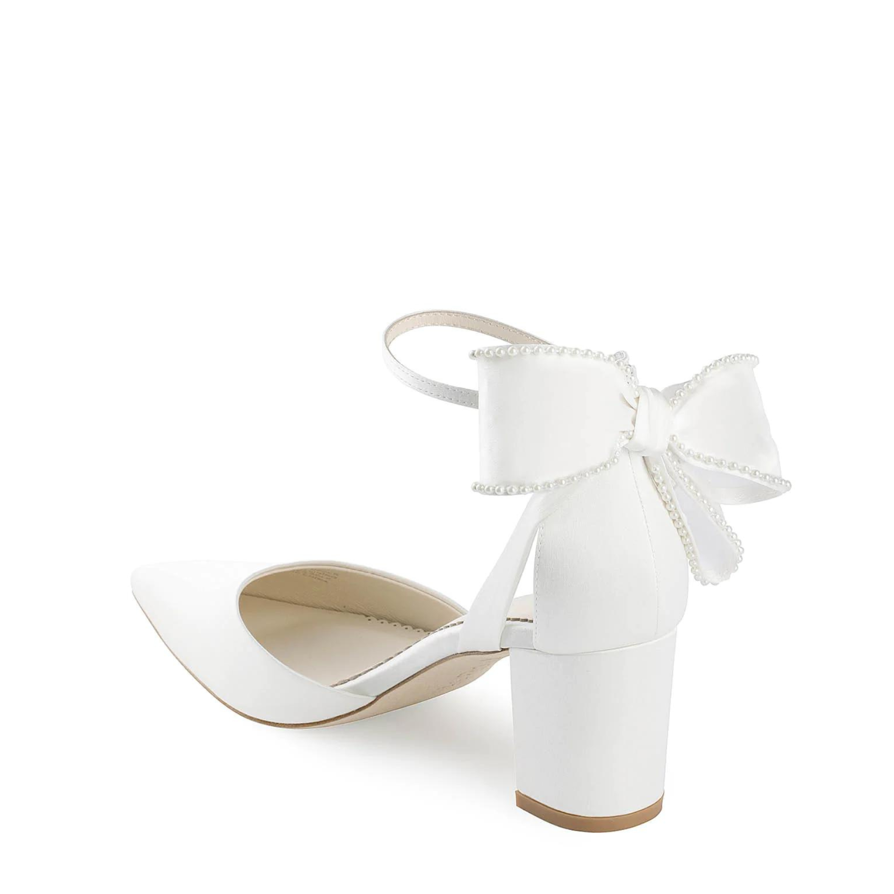 Loeffler Randall | Camellia White Pleated Bow Heel l Heeled Sandals l  Footwear