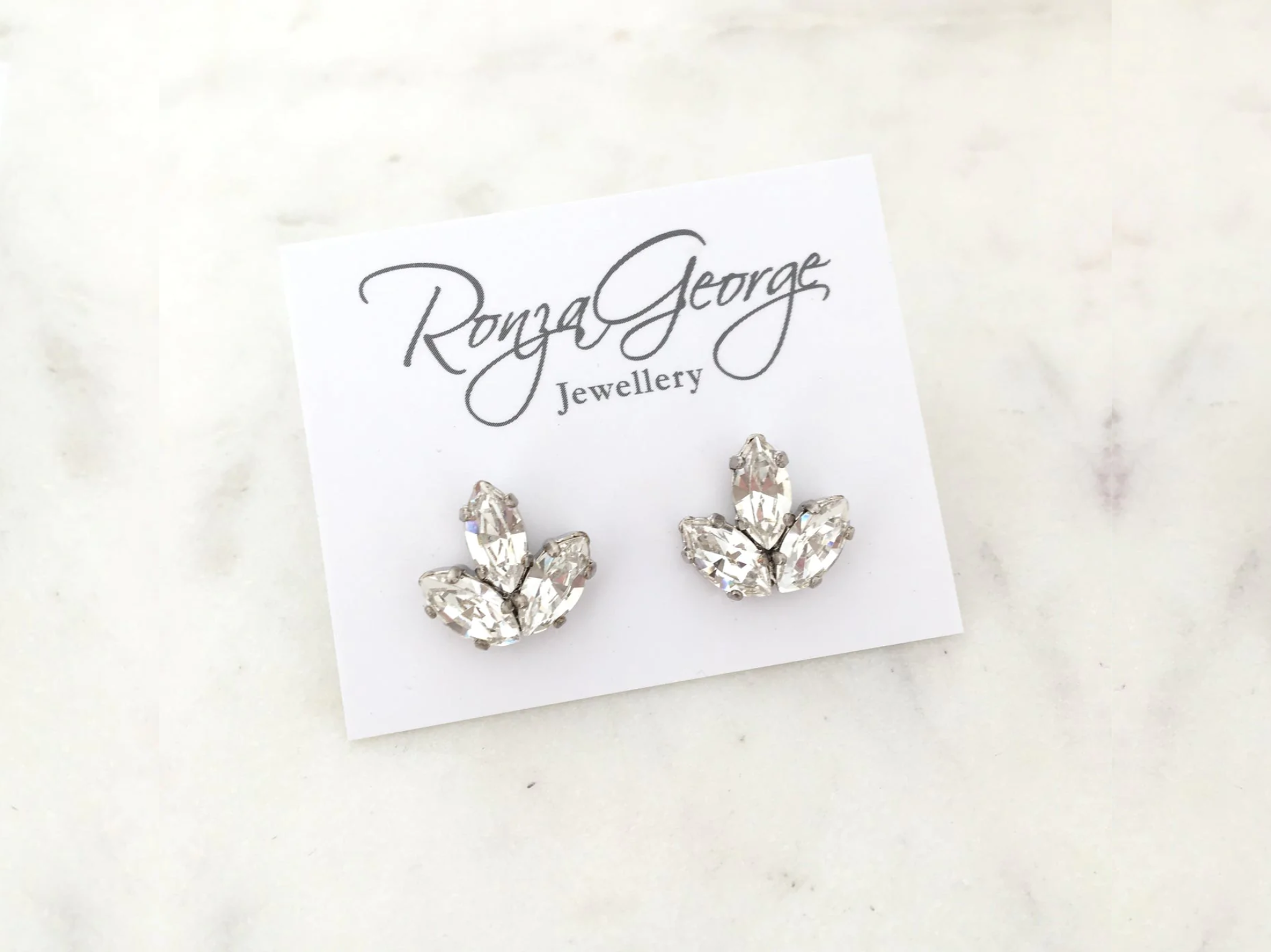 Anastasia - Silver Crystal Bridal Drop Earrings