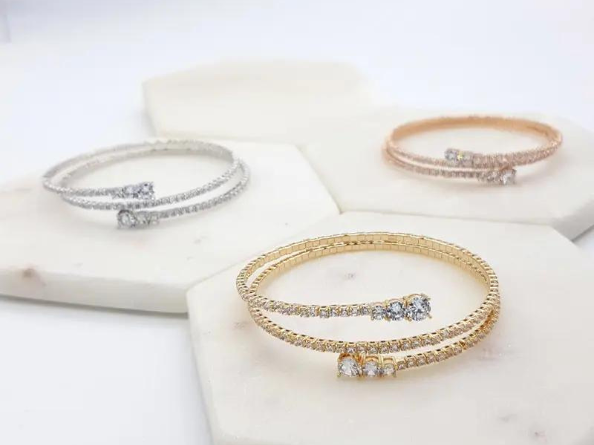Fiorella Modern Crystal Bridal Bangle Bracelet