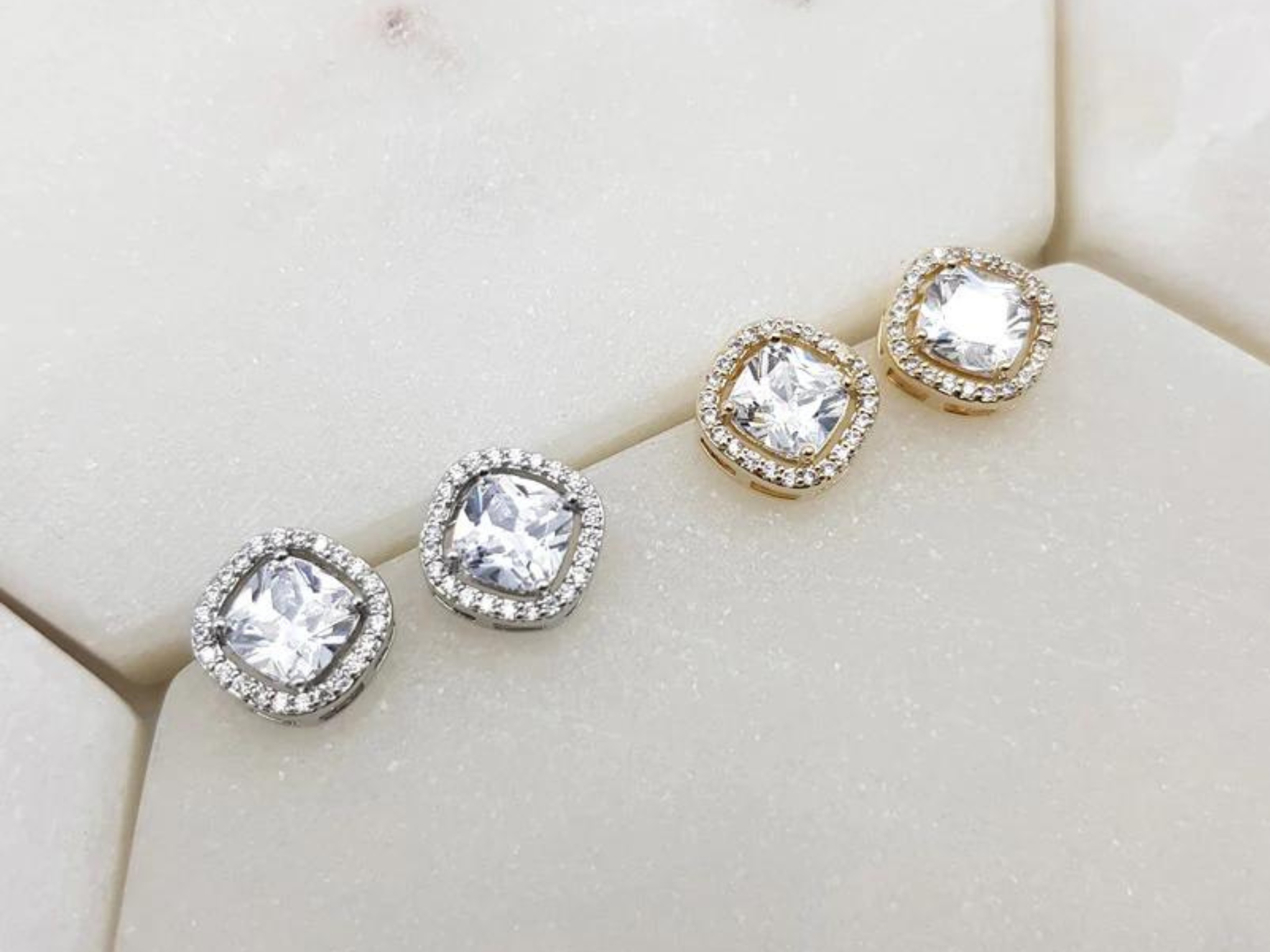 Keira  - Solitaire Crystal Bridal Stud Earrings