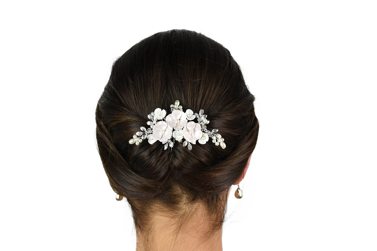 Elle - Dainty Floral Bridal Hair Comb