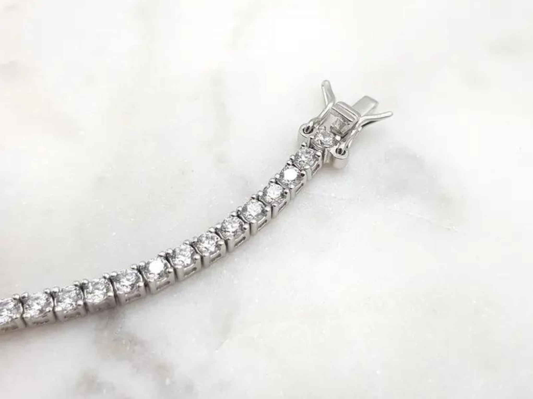 Laura - Delicate Sterling Silver Bridal Tennis Bracelet