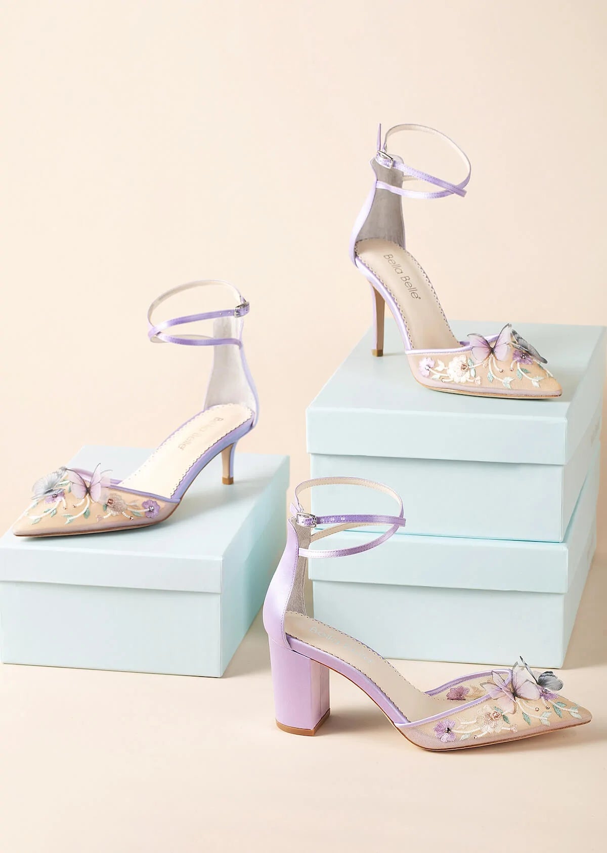 Eliza - Lavender Block Butterfly Heel