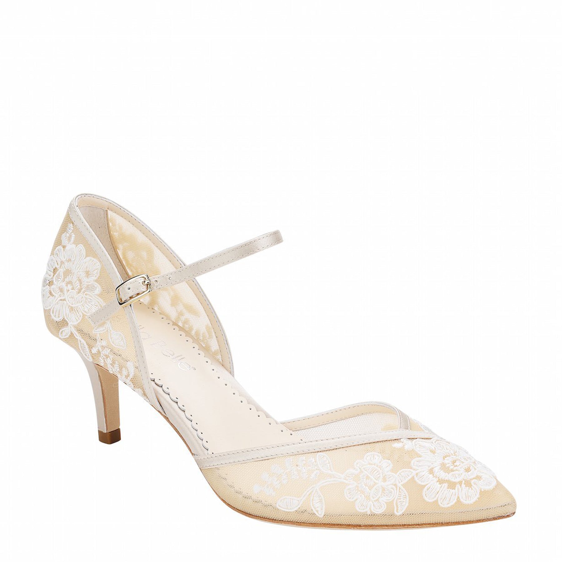 Bella Belle - Candice - Nude & Ivory Lace Kitten Heel | The White