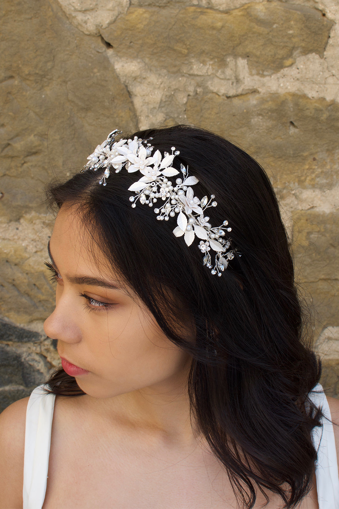 Isla - Floral Wide Bridal Headband