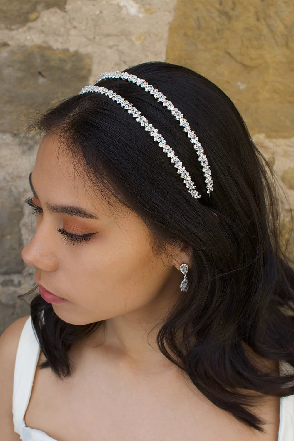 Lauren - Crystal & Pearl Bridal Double Headband