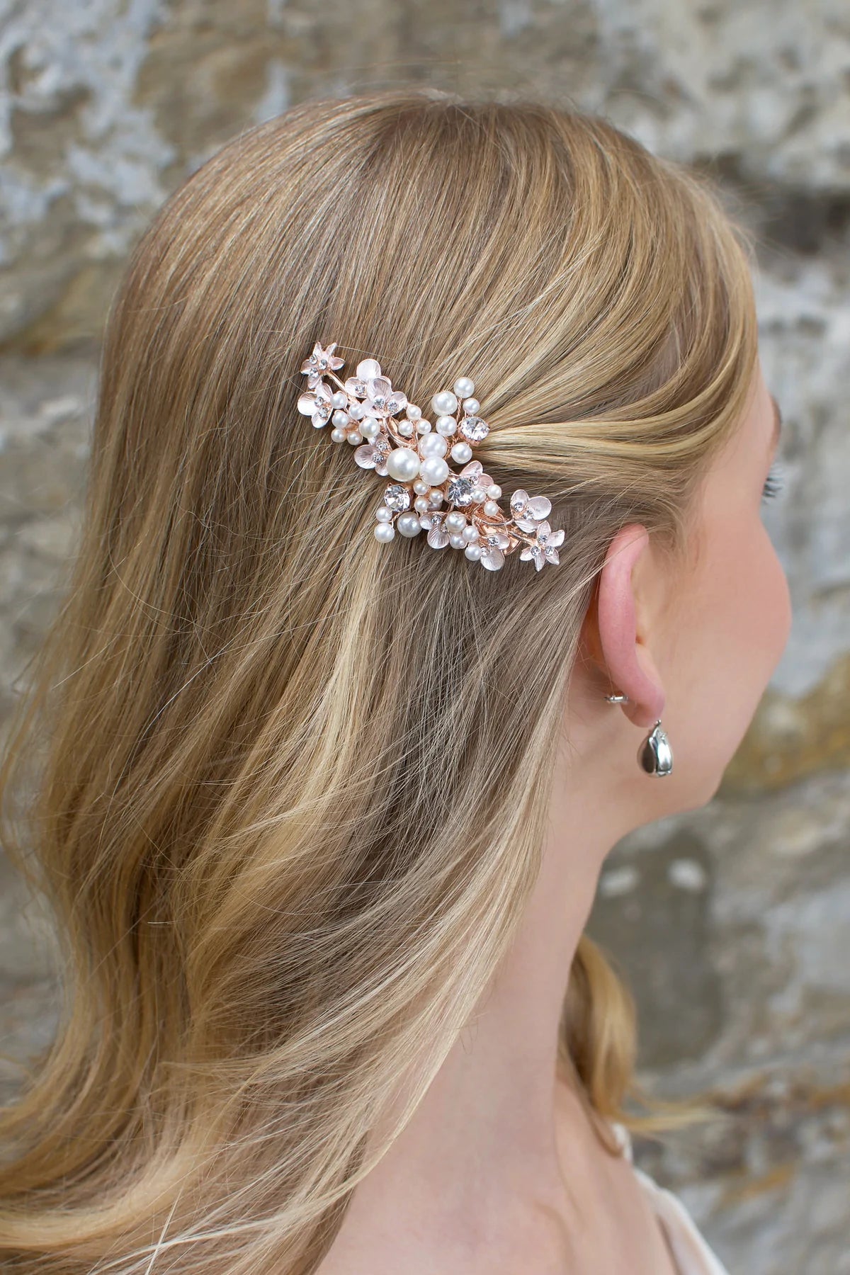 Crystal and online pearl hair clip