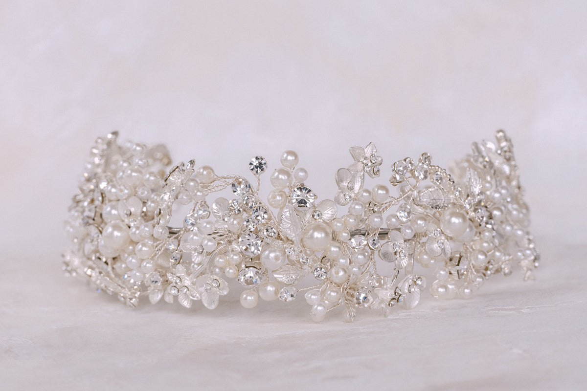 Eden - Pearl Crystal Bridal Headband | The White Collection
