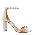 Alexandra - White Pearl Bridal Block Heel