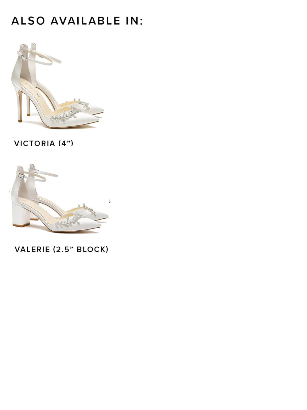 Valerie - Ivory Crystal Pointed Bridal Block Heel