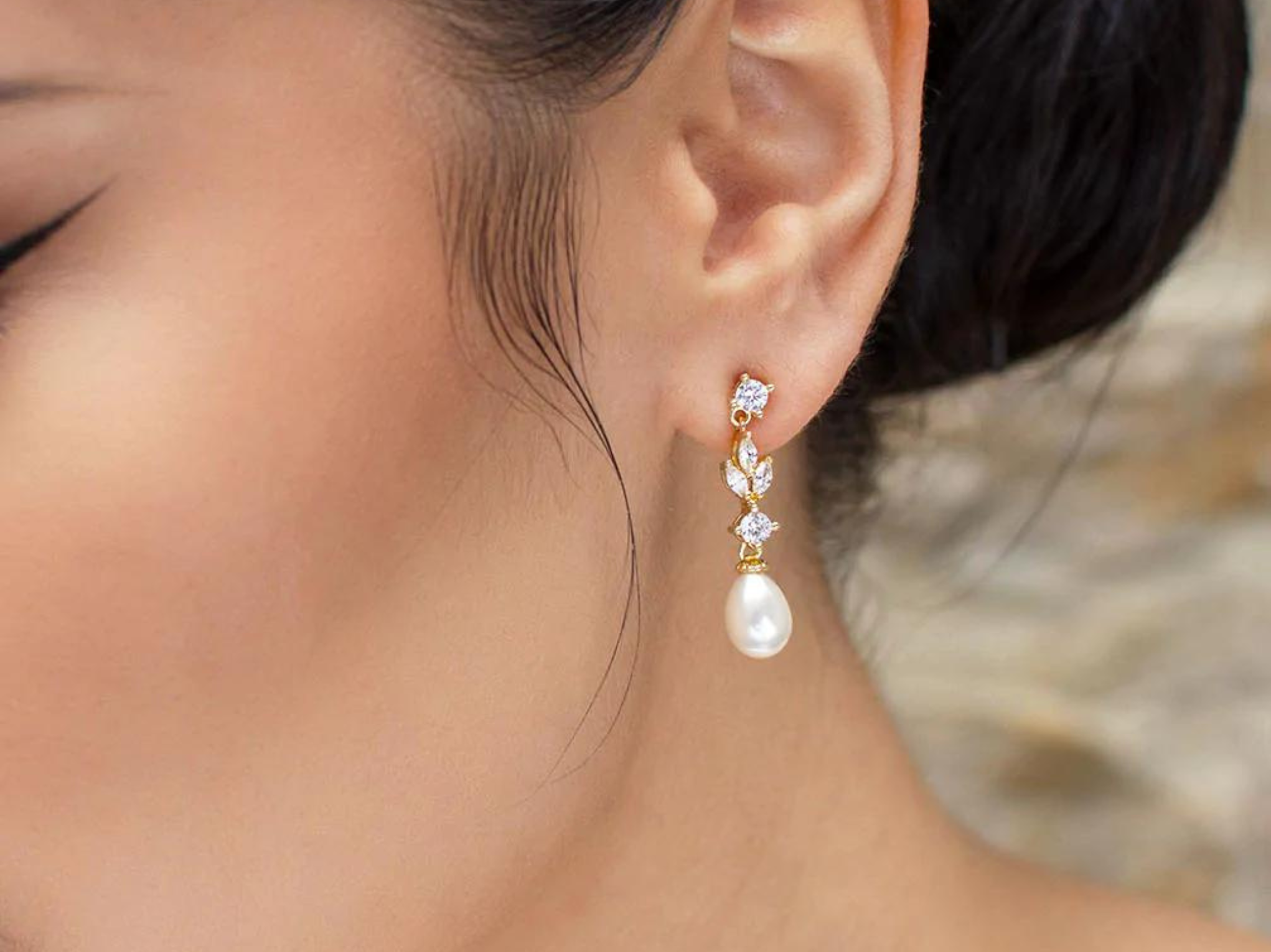 Delicate Pearl with Silver Drop Earrings  PearlMania
