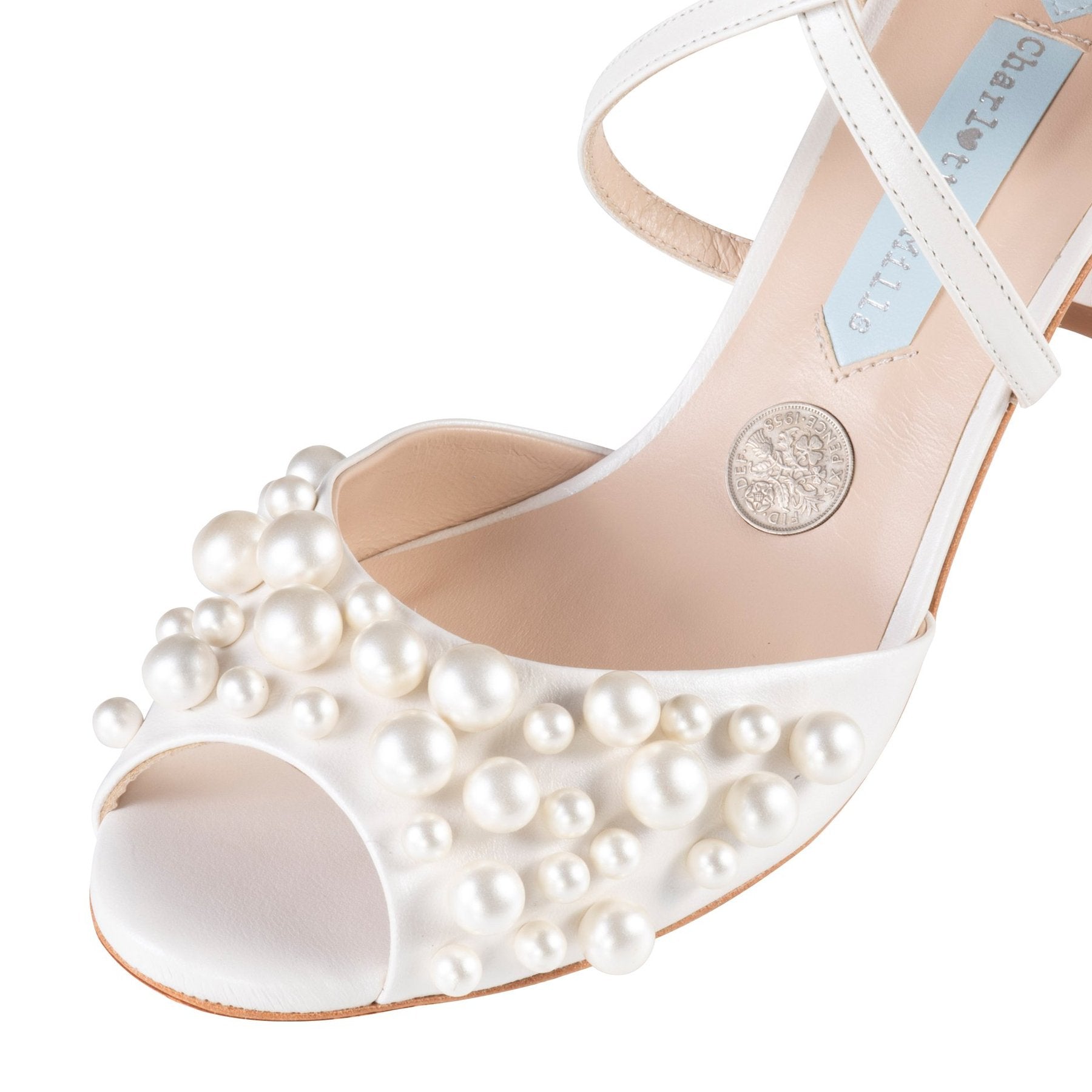 Henri - Ivory Pearl Embellished Bridal Block Heel